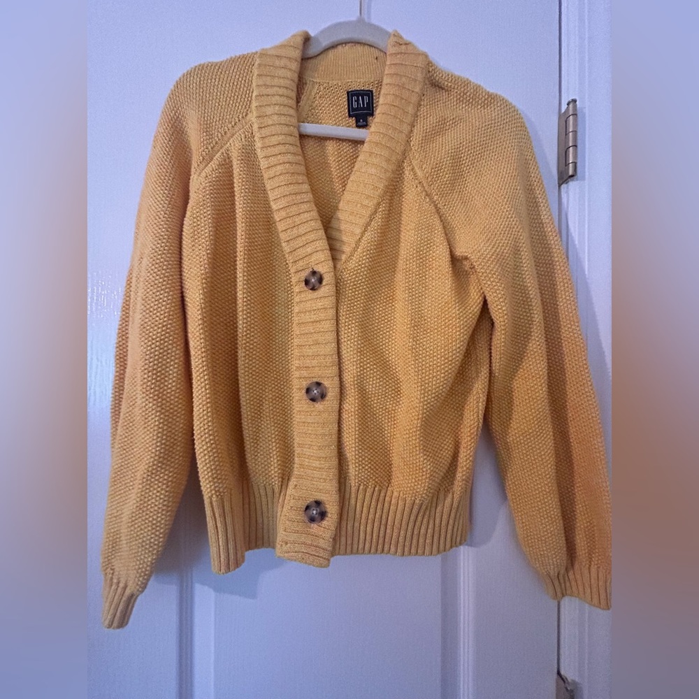 Gap Yellow Button Front Cardigan